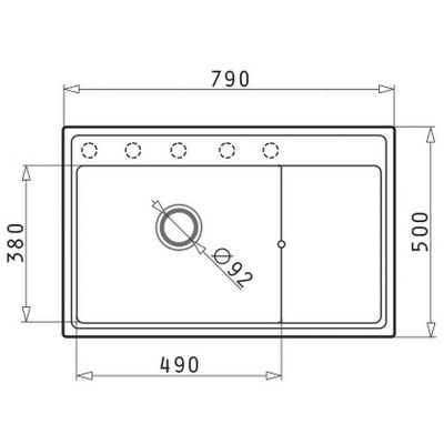 2. Zestaw - Zlewozmywak PYRAMIS CAMEA (79x50) 1B 1D L + Bateria IDEA Black Edition - 070168402BE - Volcano