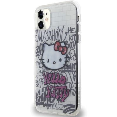 2. Etui Hello Kitty IML Kitty On Bricks Graffiti na iPhone 11 / Xr - białe