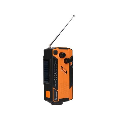 4. Extralink RADIO AWARYJNE SOLARNE Z KORBKA DYNAMO POWERBANK 4000MAH Z LATARKA SOS SR-4000 Przenośny Analogowy Czarny, Pomarańczowy