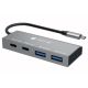 Techly IUSB32C-HUB4AC2 stacja dokująca Przewodowa USB 3.2 Gen 1 (3.1 Gen 1) Type-C Srebrny
