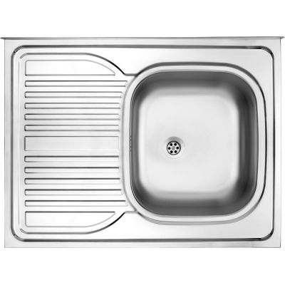 Zlewozmywak stalowy 1-komorowy z ociekaczem po lewej stronie - nakładany ZM6 311L 5907650846529