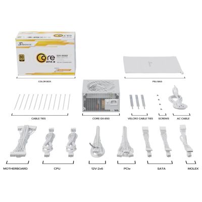 2. Zasilacz SeaSonic Core GX-650 SRP-CGX651-A5A32SF-W ATX 3 650W Biały