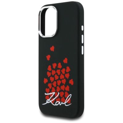 6. Etui Karl Lagerfeld Silicone Heart Sign Logo MagSafe na iPhone 16 - czarne