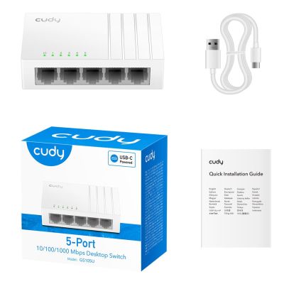 8. Switch CUDY GS105U 5-portowy gigabitowy USB-C