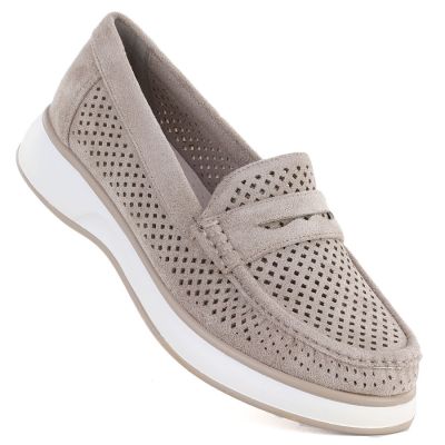 Półbuty damskie ażurowe lordsy szare Sergo Leone MK098H