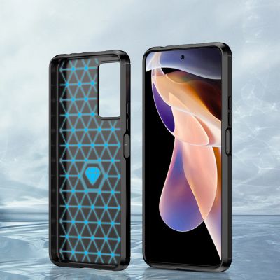 4. Carbon Case elastyczne etui pokrowiec Xiaomi Redmi Note 11 Pro+ 5G (China) / 11 Pro 5G (China) / Mi11i HyperCharge / Poco X4 NFC czarny