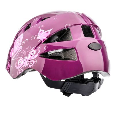 4. Kask rowerowy Meteor KS08 Pink Butterflies 24900-24901