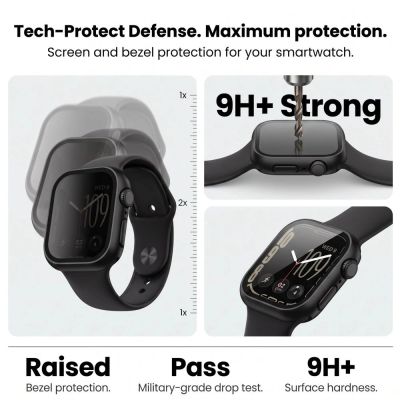 11. Etui Tech-Protect Defense Titanium & Clear 2-Pack na Apple Watch 49 mm