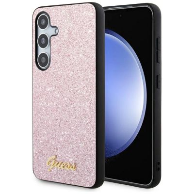 Etui Guess Glitter Script na Samsung Galaxy S24 - różowe