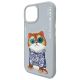 6. Etui Nimmy Glasses Cool Cat na iPhone 15 - szare