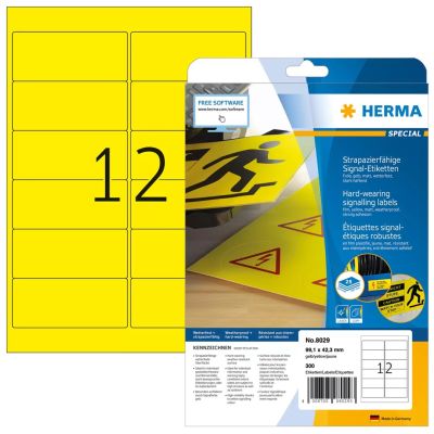 2. HERMA Signal-Etiketten A4 99,1x42,3 mm gelb Folie 300 St.