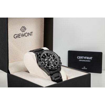 8. Zegarek Męski Giewont Chronograph Sapphire Czarny GW9580-B2