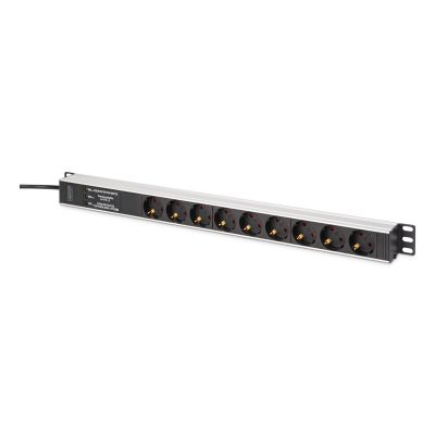 6. Digitus DN-95438 rozdzielacz zasilania PDU 9 x gniazdo sieciowe 1U Czarny, Srebrny