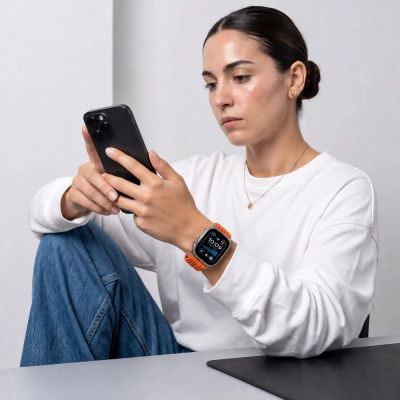 4. Pasek Tech-Protect Nylon Sport na Apple Watch 44 / 45 / 46 / 49 mm - pomarańczowy