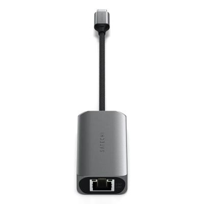 2. Satechi 4-In-1 USB-C Hub - hub do urządzeń mobilnych USB-C (3x USB-C 3.2 gen2 10Gbps, 2.5 Gigabit Ethernet) (space gray)