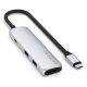 5. Satechi 4-w-1 USB-C Slim Multiport Adapter 4K - aluminiowy adapter do urządzeń mobilnych USB-C (USB-C, 4K HDMI, 2x USB-A) (silver)