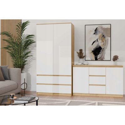 8. KOMODA 2 DRZWI 3 SZUFLADY ARTISAN/BIEL KOMPLET
