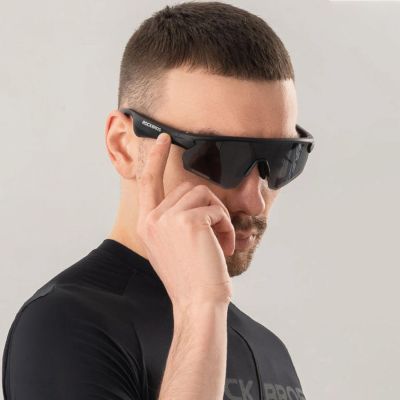 7. Okulary rowerowe Rockbros SP-251 z zestawem audio Bluetooth polaryzacyjne - czarne