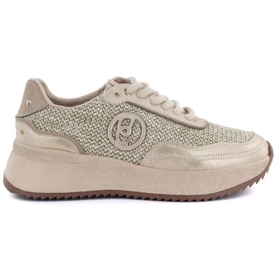 2. Skórzane sneakersy damskie plecionka złote Gino Fabiani OL39-5 GOLD