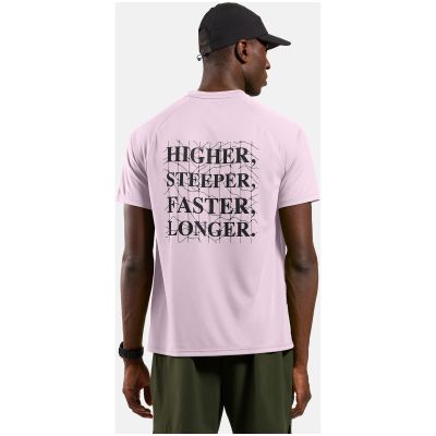 4. Koszulka z krótkim rękawem męska ODLO T-shirt crew neck s/s ESSENTIAL PRINT różowa