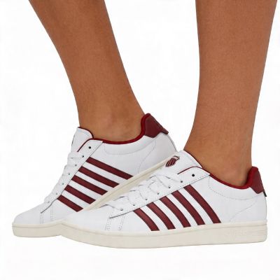 6. Sneakersy K-swiss COURT TIEBREAK II WHITE/TIBETAN RED/SNOW WHITE-M (04413-152-M)