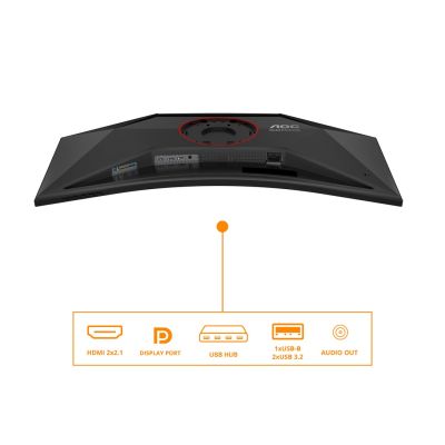 4. Monitor AOC CU34G4Z 34-calowy, Szybkie VA, WQHD 21:9, 240 Hz, 1 ms, 3440 x 1440 pikseli, 450 cd/m2, ilość portów HDMI: 2, kolor czarny