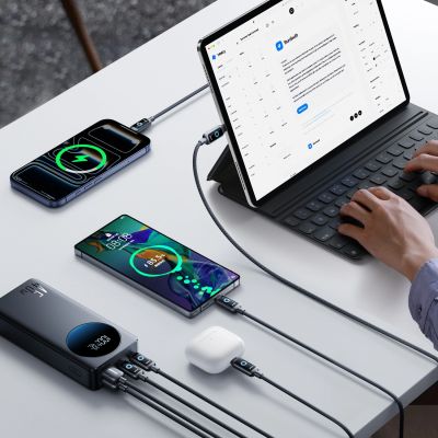 12. Powerbank Joyroom JR-PBF02 Pro 20000 mAh 45 W z wyświetlaczem cyfrowym 2x USB-A 2x USB-C - czarny