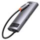 7. HUB Baseus Metal Gleam 6w1 USB-C - USB-C PD 100W 1x HDMI 4K 30Hz 3x USB-A 3.2 1x RJ45 - szary