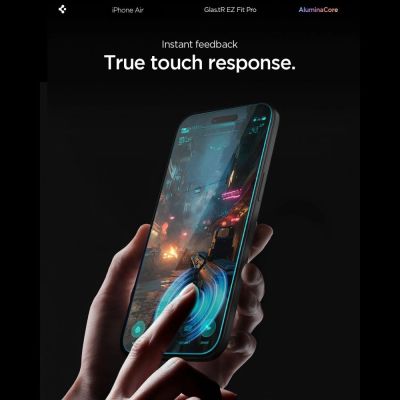 10. Szkło hartowane Spigen Glas.TR EZ Fit Pro na iPhone 17 Air - przezroczyste
