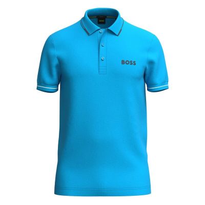 5. Koszulka Polo męska BOSS Paul Pro Turquoise/Aqua slim fit turkusowa (50506203-442)