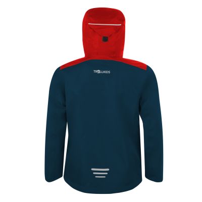 2. Kurtka przeciwdeszczowa dziecięca dla chłopca/dziewczynki Trollkids Kids Bergen Jacket bright red/mystic blue (610-410)