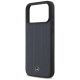 6. Etui Mercedes Leather Laurel Leaves Stripes MagSafe na iPhone 17 Pro Max - niebieskie