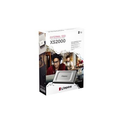 4. Dysk zewnętrzny SSD Kingston XS2000 (2TB; USB 3.2; srebrny; SXS2000/2000G)