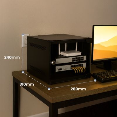 10. Extralink LITE 4U 10 280X310 WALL-MOUNTED RACKMOUNT CABINET BLACK Stojak wolnostojący/ścienny/podłogowy Czarny