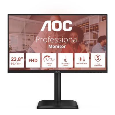 27. AOC 24E4U monitor komputerowy 60,5 cm (23.8") 1920 x 1080 px Full HD LED Czarny