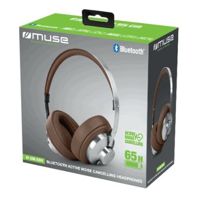 7. Muse M-298 SBR słuchawki/zestaw słuchawkowy Przewodowy i Bezprzewodowy Opaska na głowę Połączenia/muzyka Bluetooth Brązowy, Srebrny