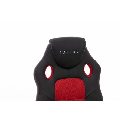 9. Raptor Gaming 437764 fotel do gry Fotel dla gracza Obite siedzisko Czarny, Czerwony