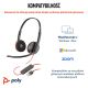 14. Słuchawki Poly Blackwire 3220 Stereo USB-C Black Headset +USB-C/A Adapter (Bulk) 8X2J9A6