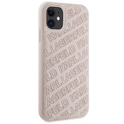 4. Etui Karl Lagerfeld Quilted K Pattern na iPhone 11 / Xr - różowe
