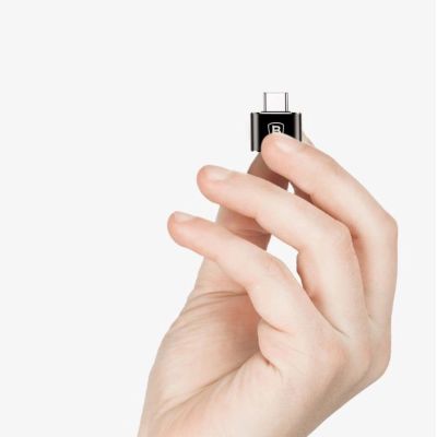 5. Adapter Baseus Mini przejściówka z USB-A na USB-C OTG - czarny