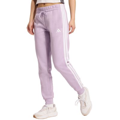 13. Spodnie damskie adidas Essentials 3-Stripes Fleece Slim różowe JY3097