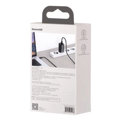 6. Baseus GaN2 Lite szybka ładowarka sieciowa 65W USB / USB Typ C Quick Charge 3.0 Power Delivery (azotek galu) czarny (CCGAN2L-B01)