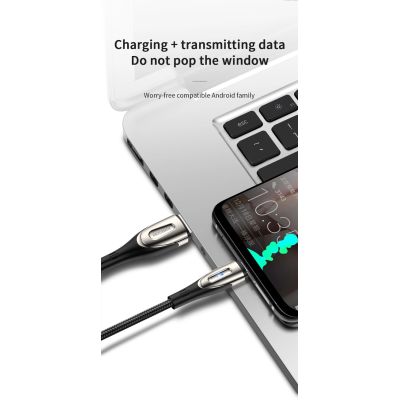 12. Kabel Joyroom Sharp Series S-M411 USB-A / micro USB 3A 1.2m ze wskaźnikiem ładowania - czarny