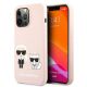 2. Etui Karl Lagerfeld Silicone Ikonik Karl&Choupette MagSafe na iPhone 13 Pro / iPhone 13 - jasnoróżowe