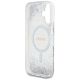 7. Etui Guess HC Resin Bottom Glitter MagSafe na iPhone 16 - srebrne