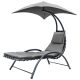 9. LEŻAK FOTEL Z PARASOLEM BERGAMO 200x125x180CM SZARY