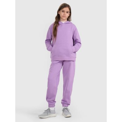 2. Bluza dresowa nierozpinana z kapturem dziewczęca 4F 4FJRAW25TSWSF2467-51S