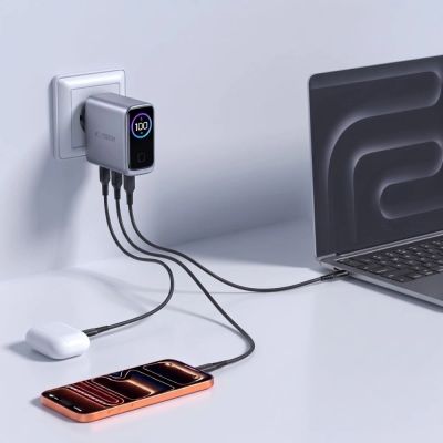 6. Ładowarka sieciowa Tech-Protect PowerVision NC100W-GaN 3-Port PD 100W / QC3.0 - ciemnoszara