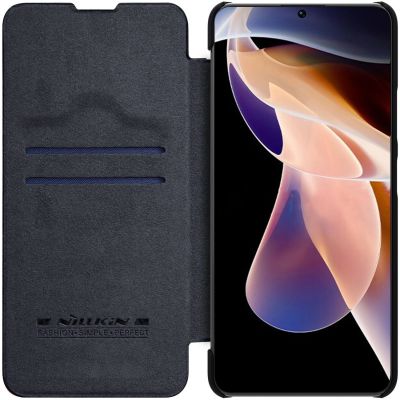 7. Etui Nillkin Qin Case do Xiaomi Redmi Note 11 Pro+ (China) / Redmi Note 11 Pro (China) / Mi11i HyperCharge z klapką - czarne