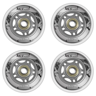 12. PU 70x24 82A PRZEZROCZYSTE (4 szt.) + ABEC-7 (8 szt.) ZESTAW NILS EXTREME